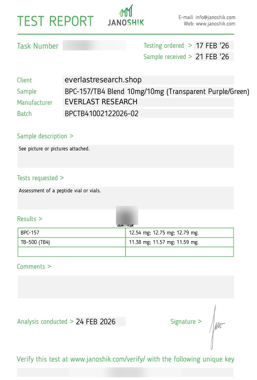 Wolverine (BPC-157/TB) Certificate of Analysis